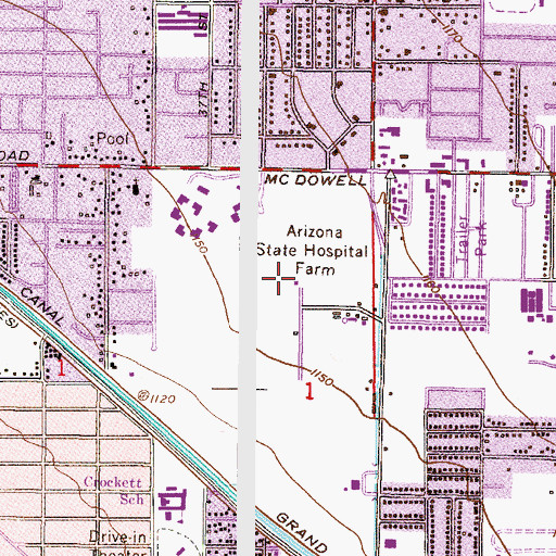 Topographic Map of Arizona State Hospital Farm (historical), AZ