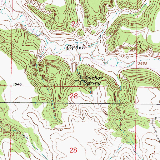 Topographic Map of Anchor Spring, MT