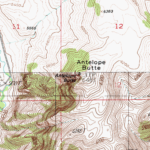 Topographic Map of Antelope Butte, MT