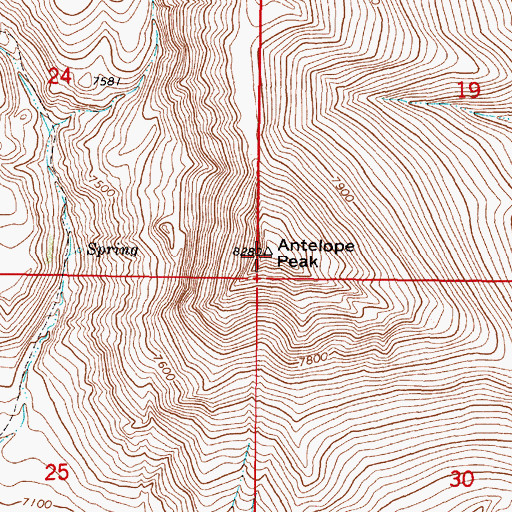 Topographic Map of Antelope Peak, MT