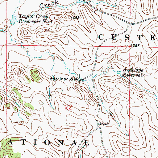 Topographic Map of Antelope Well, MT