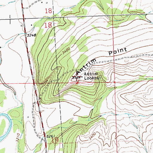 Topographic Map of Antrim Lookout, MT