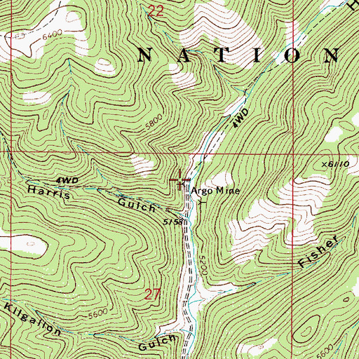 Topographic Map of Argo Mine, MT