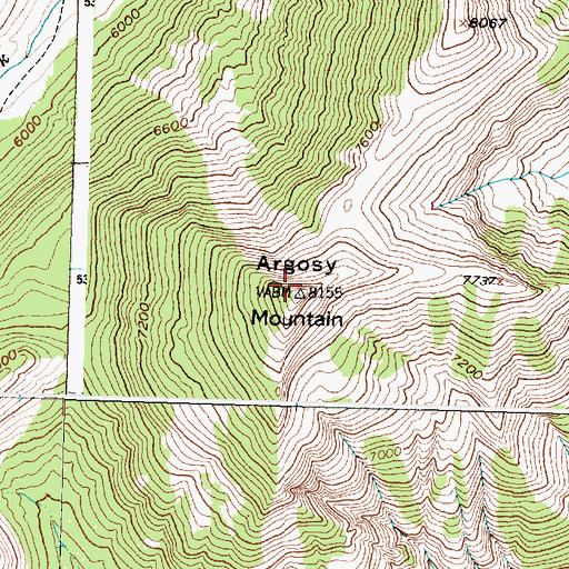 Topographic Map of Argosy Mountain, MT