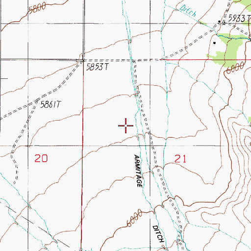 Topographic Map of Armitage Ditch, MT