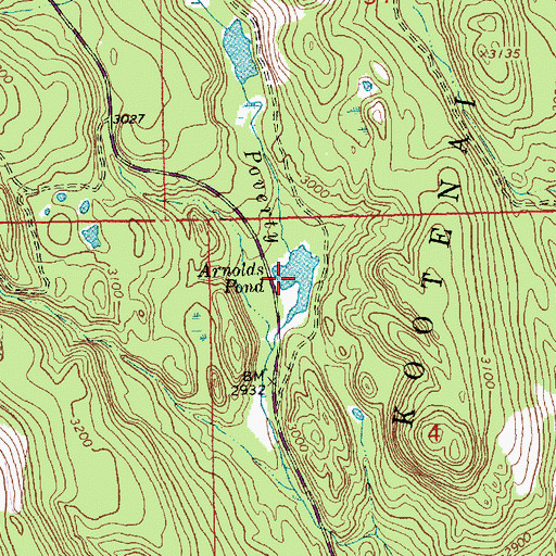 Topographic Map of Arnolds Pond, MT