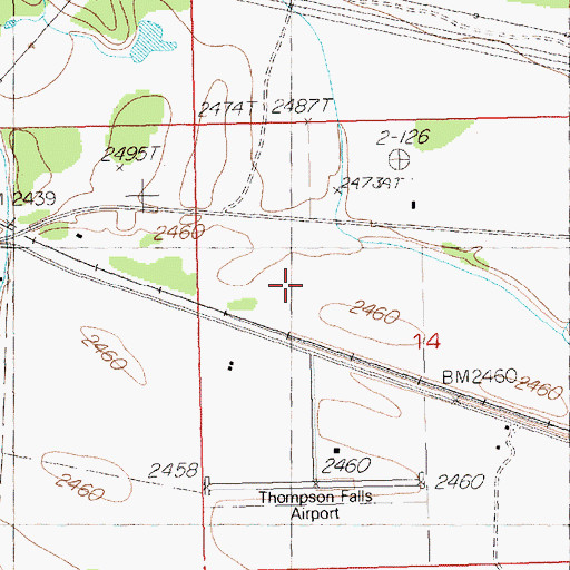 Topographic Map of Ashley Creek, MT