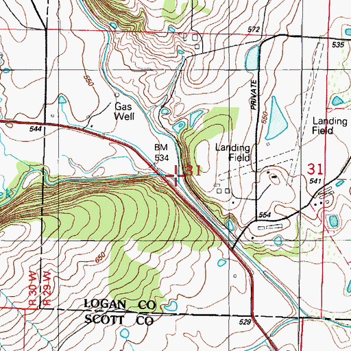 Topographic Map of Orten Creek, AR