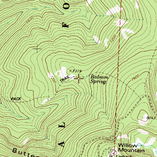 Topographic Map of Balsam Spring, MT