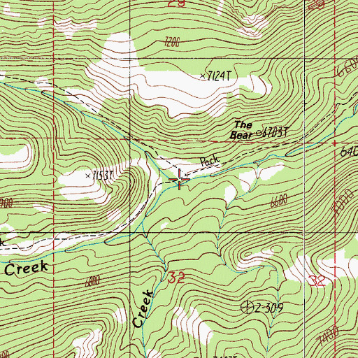 Topographic Map of Bark Cabin Creek, MT