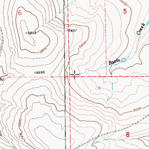 Topographic Map of Basin Creek, MT