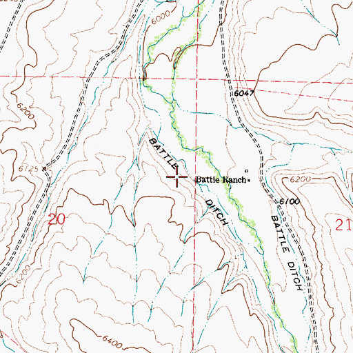 Topographic Map of Battle Ditch, MT