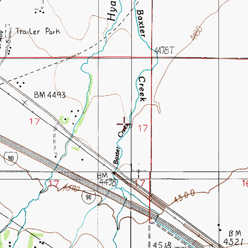 Topographic Map of Baxter Creek, MT