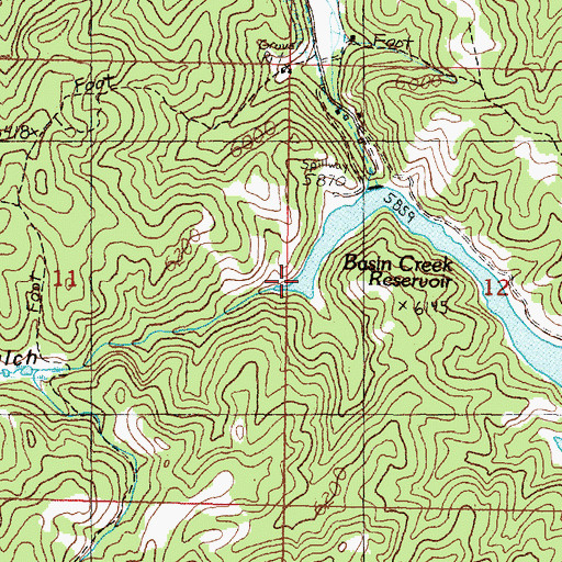 Topographic Map of Bear Gulch, MT