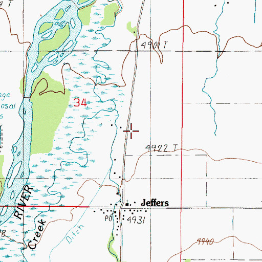 Topographic Map of Bear Creek Ditch, MT