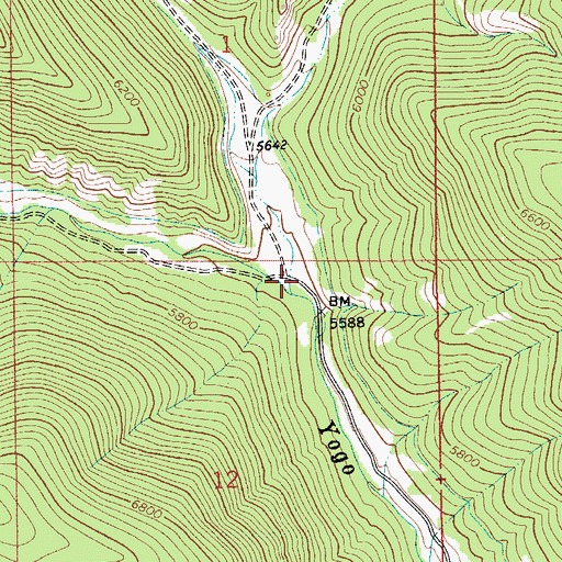 Topographic Map of Bear Gulch, MT