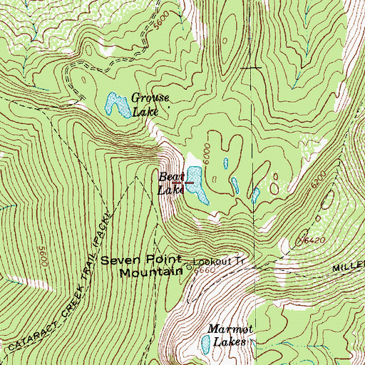 Topographic Map of Bear Lake, MT