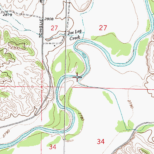 Topographic Map of Beaver Creek, MT