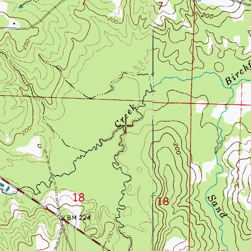 Topographic Map of Patterson Creek, AR