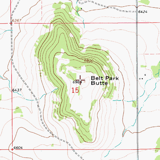Topographic Map of Belt Park Butte, MT