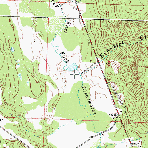Topographic Map of Benedict Creek, MT