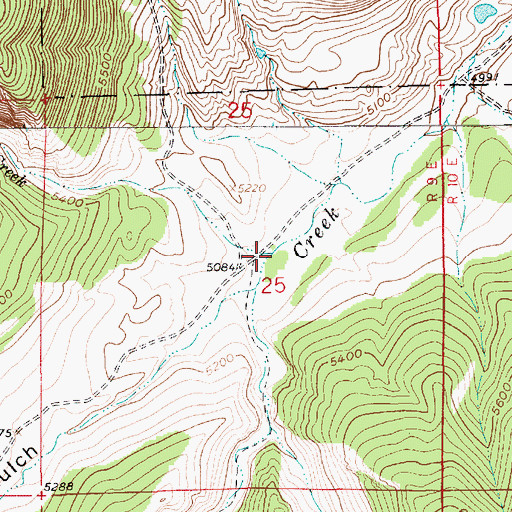 Topographic Map of Berger Creek, MT