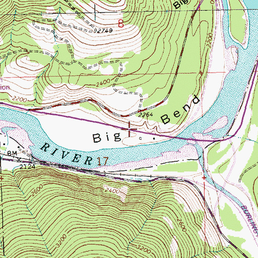 Topographic Map of Big Bend, MT