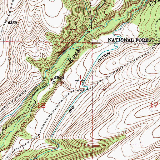 Topographic Map of Big Ditch, MT