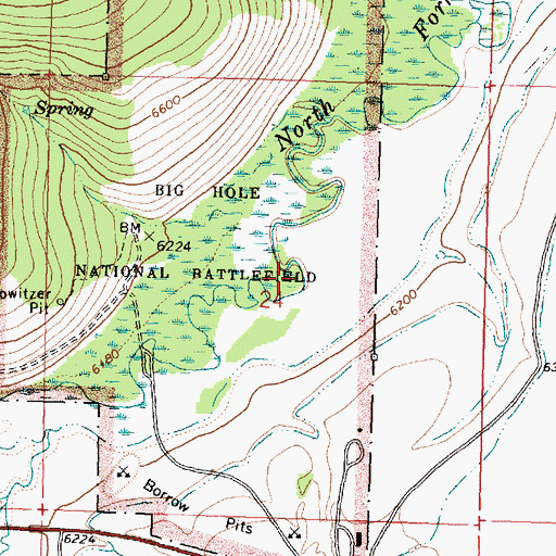 Topographic Map of Big Hole National Battlefield, MT