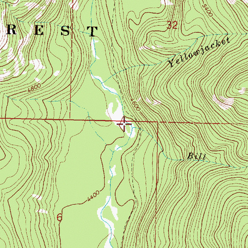 Topographic Map of Bill Creek, MT