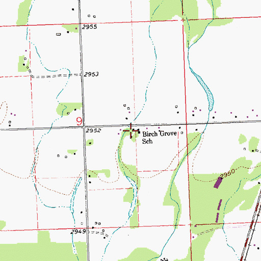 Topographic Map of Birch Grove School (historical), MT