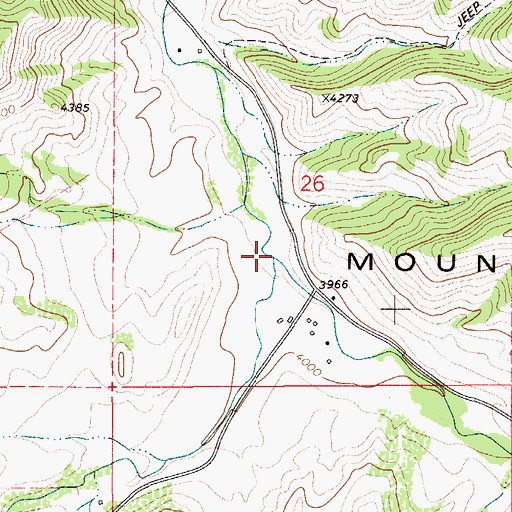 Topographic Map of Bishop Creek, MT