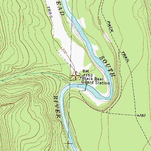 Topographic Map of Black Bear Guard Station, MT