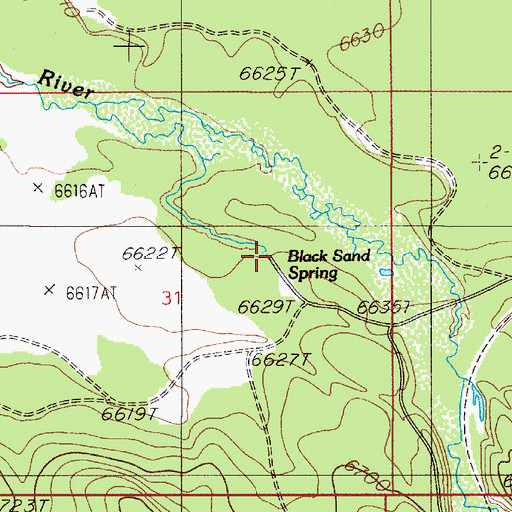 Topographic Map of Black Sand Spring, MT