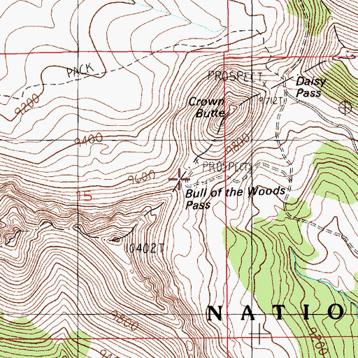 Topographic Map of Black Warrior Mine, MT