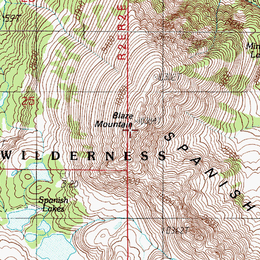 Topographic Map of Blaze Mountain, MT