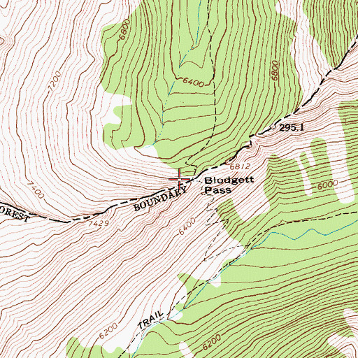 Topographic Map of Blodgett Pass, MT