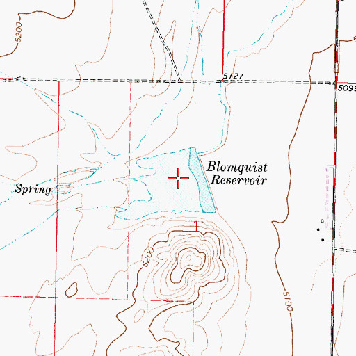 Topographic Map of Blomquist Reservoir, MT