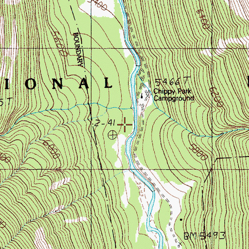 Topographic Map of East Chippy Creek, MT