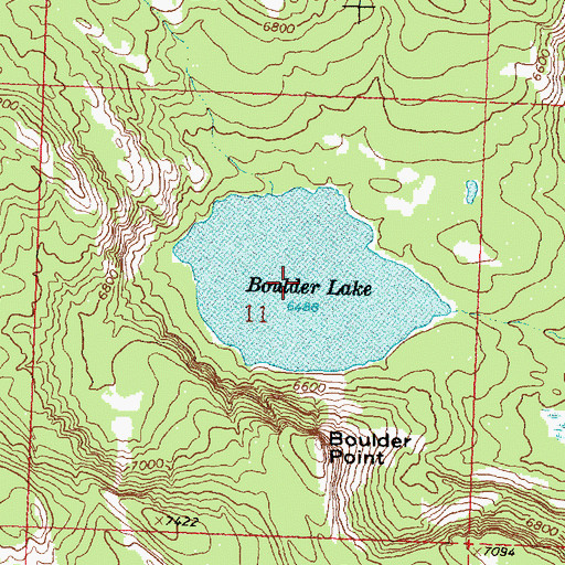 Topographic Map of Boulder Lake, MT
