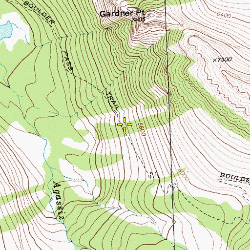 Topographic Map of Boulder Pass Trail, MT