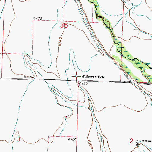 Topographic Map of Bowen School (historical), MT