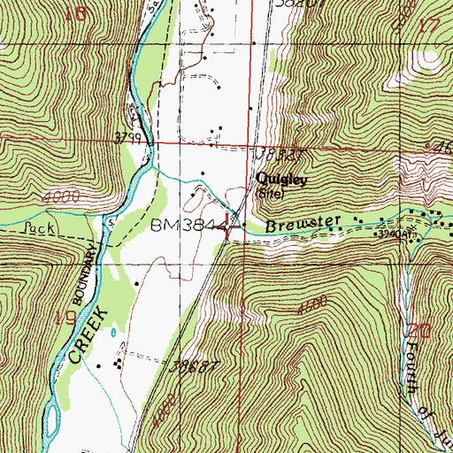 Topographic Map of Brewster Creek, MT