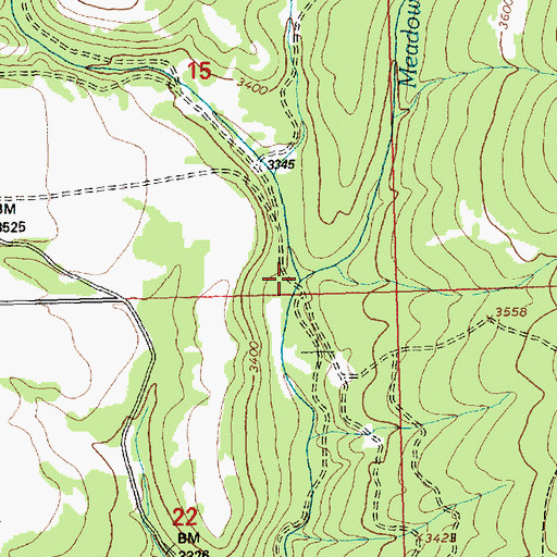 Topographic Map of Brooks Creek, MT