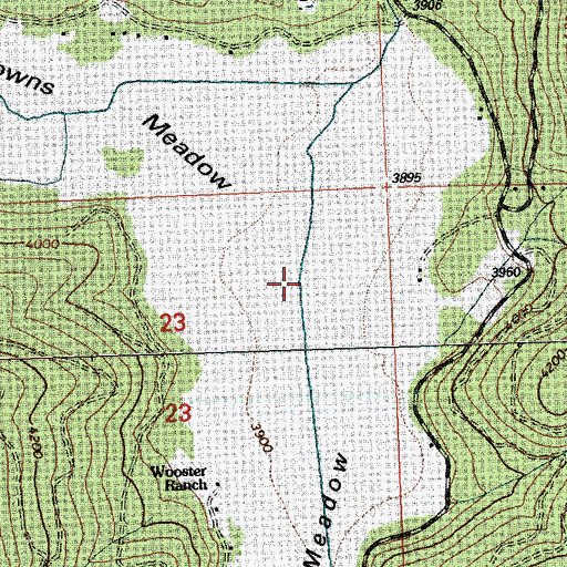 Topographic Map of Browns Meadow, MT