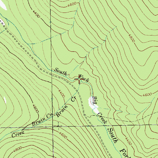 Topographic Map of Bruin Creek, MT