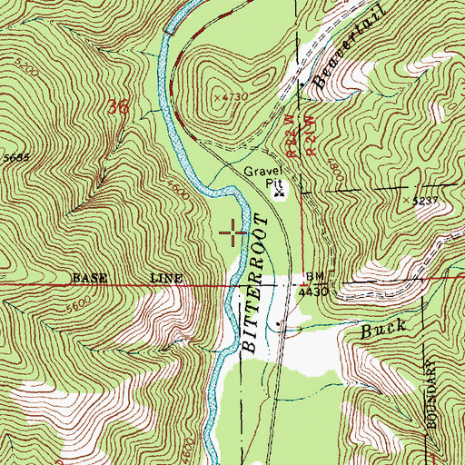 Topographic Map of Buck Creek, MT