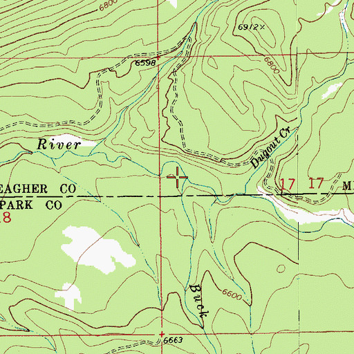 Topographic Map of Buck Creek, MT
