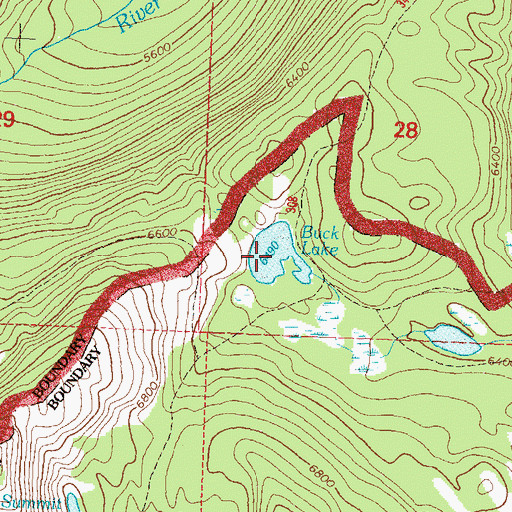 Topographic Map of Buck Lake, MT