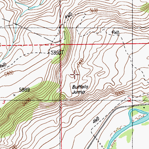 Topographic Map of Buffalo Jump, MT
